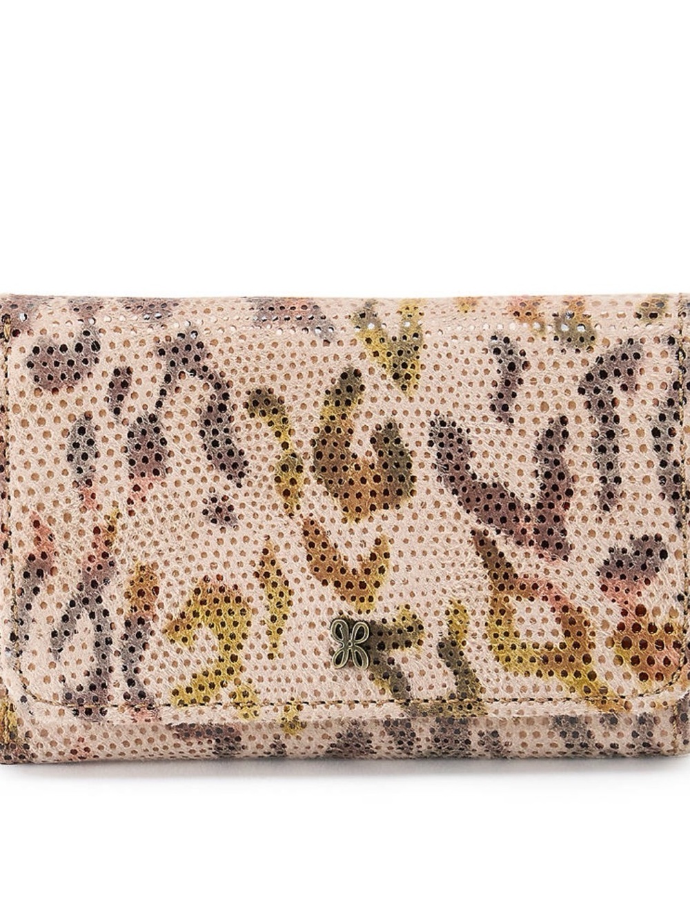 BRAND NEW HOBO Leopard-Print Perforated Leather Wallet